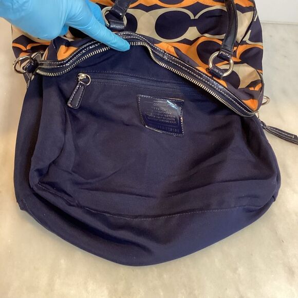 Coach Signature Nylon Linear Stripe Convertible Shoulder Bag - Picture 14 of 16